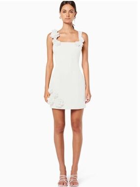 buttercup embroidered mini dress White Embroidered Tulle Dress 4Y / White